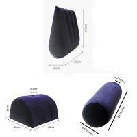 Almohada Inflable De Silicona Con Recubrimiento De PVC Azul Y Negro Triángulo Cilindro Colchón Suave Para Soporte De Cabeza Y Espalda - details 1