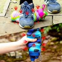 Botella de Agua plegable de silicona, botella de Agua portátil a prueba de fugas de 16 oz, Taza Deportiva con pajita - details 2