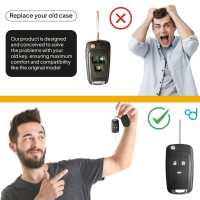Ociodual Carcasa Llave de Mando 3 Botones hueco de logo para Opel Astra Insignia Zafira, Funda Rígida Shell Case Cover - details 1