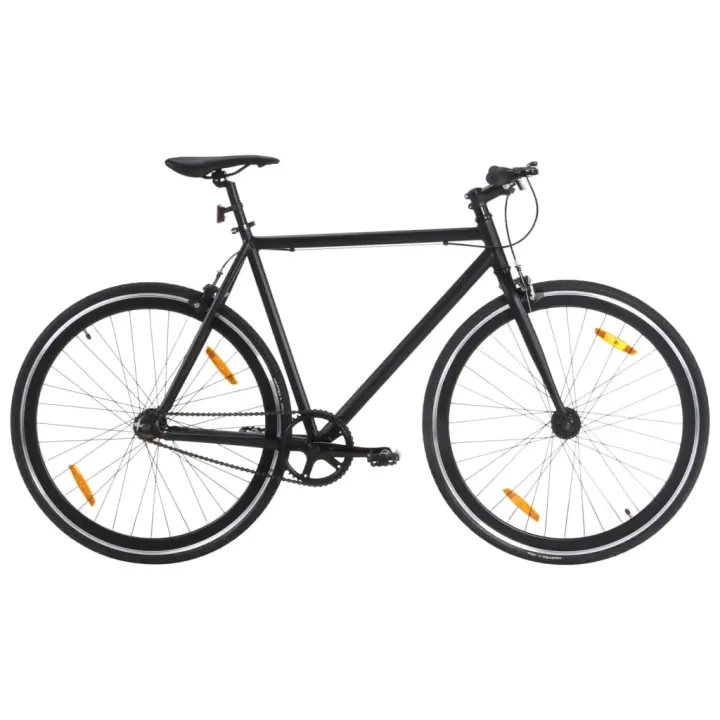 vidaXL Bicicleta de piñón fijo negro 700c 51 cm - 1