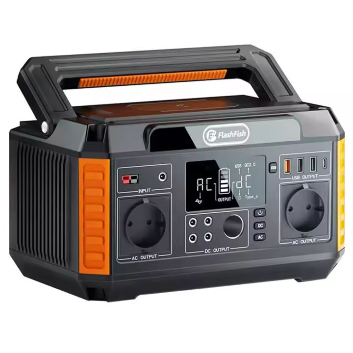FlashFish P60 560W Estación de energía portátil, Generador solar de 520Wh/140400mAh, Salidas de CA de onda sinusoidal pura de 220V, 11 salidas. - 1