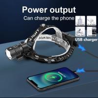 Linterna Frontal LED Potente XHP199 Con USB Recargable 18650 Para Pesca Y Camping Fuente De Luz LED XHP160 Ángulo De Haz 180° Impermeable - details 8