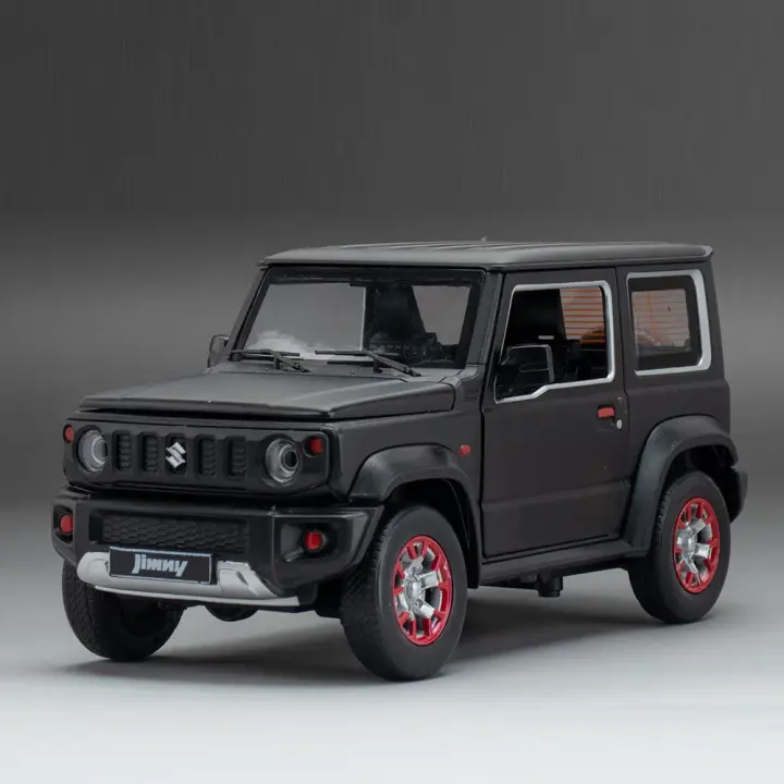 Coche De Juguete Suzuki Jimny a Escala 1:18 Con Luz Y Sonido 4 Puertas Abiertas Vehículos De Rueda Pull Back Para Niños Decoración Regalos Metal Y Goma Verde/negro - 1