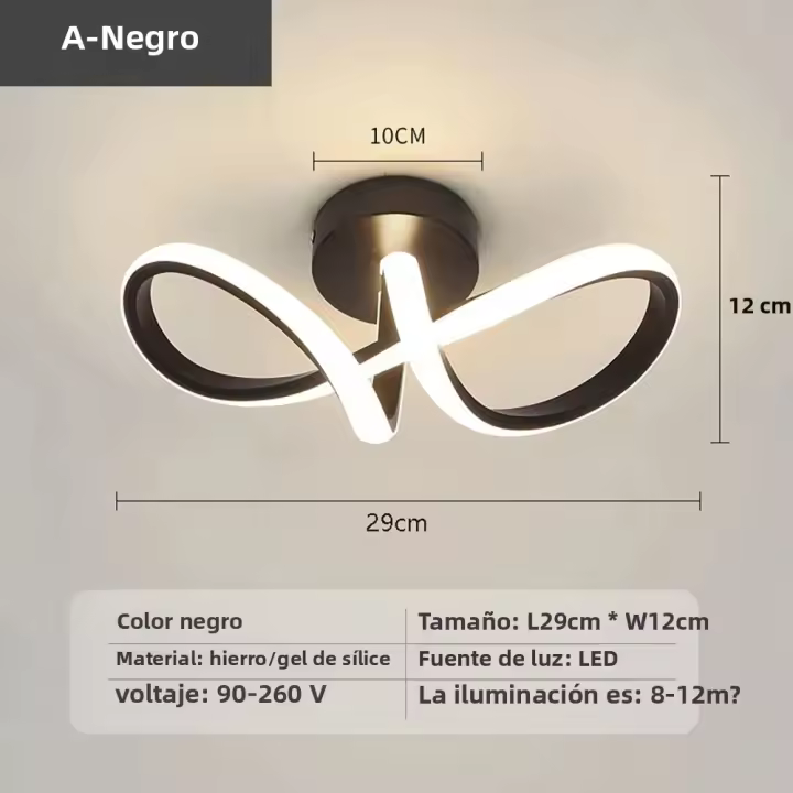 Luz De Techo LED Moderna En Colores Negro Y Oro Para Decoración Interior Adecuada Para Fóridos Pasillos Entradas Y Balcones - 1