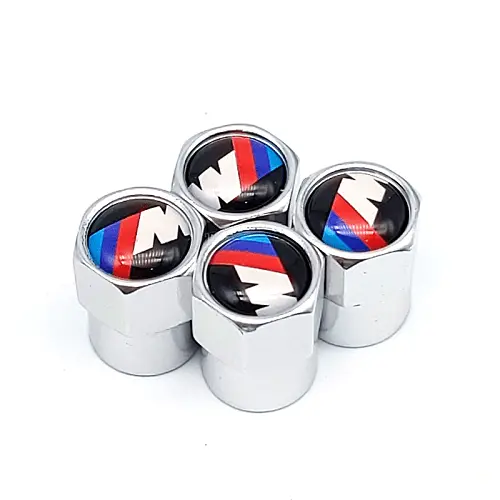 Tapon De Aluminio Para Valvula De Neumatico Logo M (4 Uds) Plateado - 1