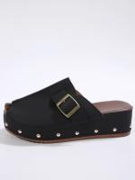 SP Zapatillas de Suela Gruesa para Mujer, novedad de Verano 2025, zapatillas de Suela Gruesa con punta Cerrada de gran tamaño y cinturón de cinturón decorativo. - details 5