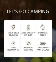 Lámpara De Camping Portátil Retro Impermeable Luz De Emergencia Dimmer Sin Fin Para Colgar En La Tienda De Campaña Y Senderismo Al Aire Libre - details 2