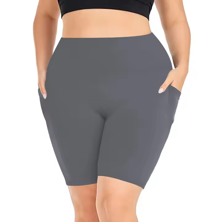 Leggings De Verano Para Mujer Talla Grande CINCO Puntos Con Estiramiento Yoga Deporte Outer Wear Transpirable Y Suave - 1