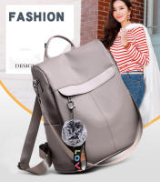 Mochila Impermeable Para Mujer Estilo De Moda Oxford Con Borla Y Pelota De Pelo Gran Capacidad Para Viajes Y Escuela - details 4
