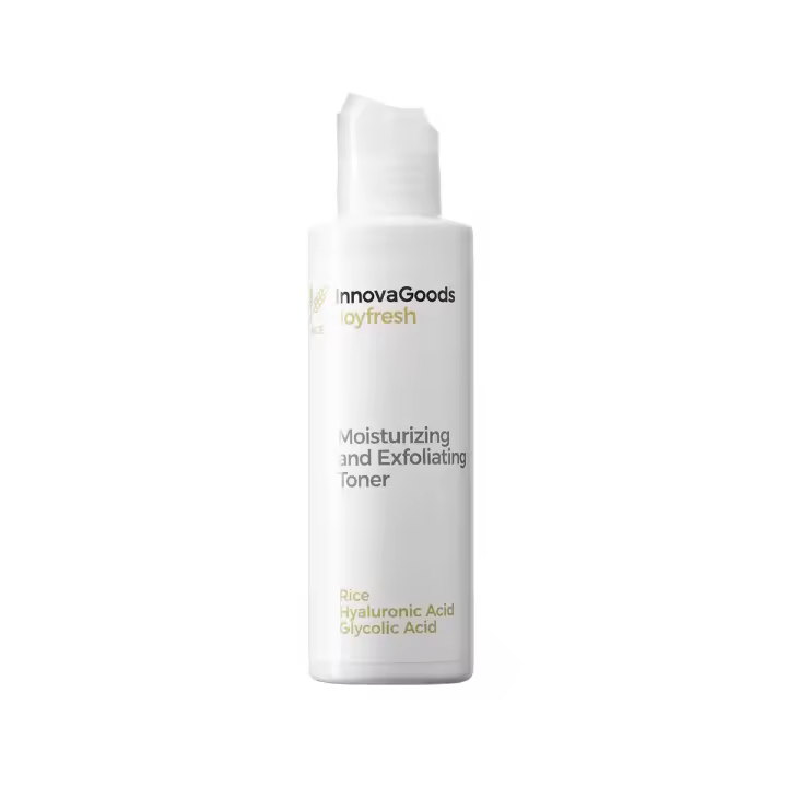 Innovagoods ®   Moisturizing facial tonic 150 ml, facial scrub with rice, glycolic acid, lactic acid & salicylic acid, facial tonic hydrates and balances the ph of the skin. For all skin types - 1
