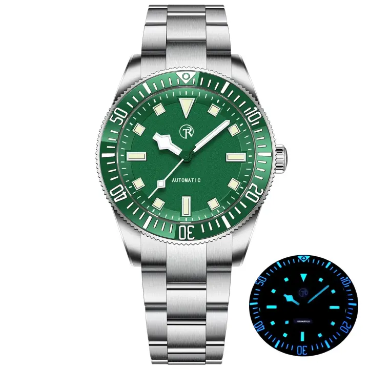 Reloj Mecánico Para Hombre RollsTimi 40mm Acero Inoxidable Resistente Al Agua Con Bisel Luminoso Y Movimiento NH35 - 1