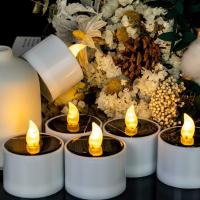 Velas LED De Té Solar Impermeables Recargables Para Exterior Decoración De Jardín Y Hogar Velas Electrónicas Sin Flamante Fuente De Luz Para Fiesta - details 1