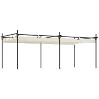 Outsunny Pérgola de Jardín 6x3 m con Techo Retráctil, Cenador de Jardín con UPF30+, Estructura Metálica, Tela de Poliéster, Pabellón para Exterior, Terraza, Crema - details 0