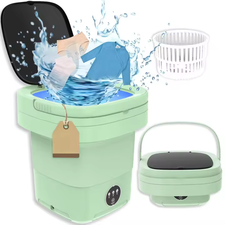 Portable washing machine, folding dryer, mini washing machine, small smart washing machine, 3 cleaning modes for baby clothes, camping, RV and travel - 1