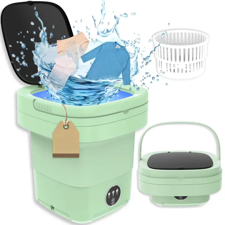 Portable washing machine, folding dryer, mini washing machine, small smart washing machine, 3 cleaning modes for baby clothes, camping, RV and travel - 1