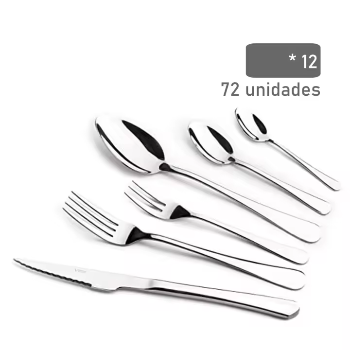 VIER - Juego de 72 Cubiertos de Acero Inoxidable Modelo Murano - 1