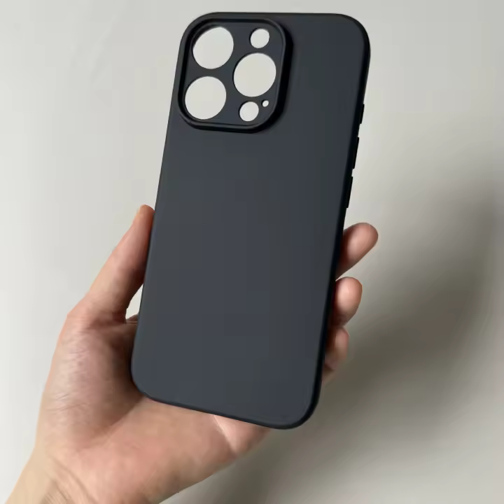 Funda De Teléfono De Silicona Negra Mate Para iPhone 16 pro Max Y 16 plus Protección De Lente Cubiertas Completas Antiglosas Y Anti- Huellas - 1