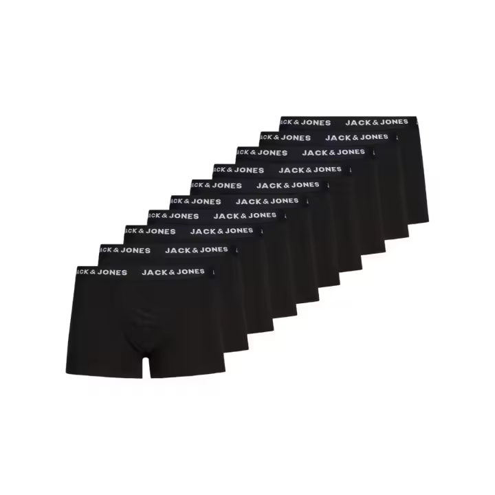 Jack & Jones Jacdaniel - Pack de 10 Bóxers de Algodón Elástico para Hombre - Negro - 12274760 - 1