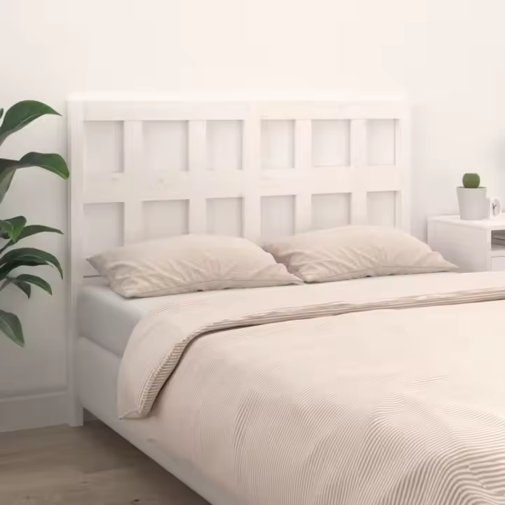 vidaXL Cabecero de cama madera maciza de pino blanco 125,5x4x100 cm - 1
