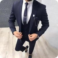 Traje Elegante Para Hombre Tres Piezas Moda Fiesta Ball Traje Casual (Top + Chaleco + Pantalones) Material COTTON Polyester Algodón Wool - details 3