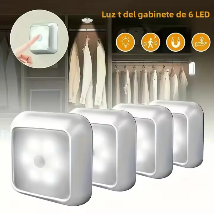 Luz De Noche LED Para Armario Con Sensor De Movimiento Luz De Pared Para Armario Escalera Dormitorio Pasillo Decoración Interior Sin Cable - 1