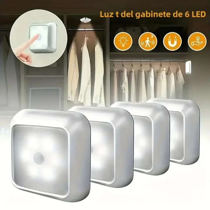 Luz De Noche LED Para Armario Con Sensor De Movimiento Luz De Pared Para Armario Escalera Dormitorio Pasillo Decoración Interior Sin Cable - 1