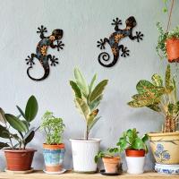 Decoración De Pared En Metal De Geckos Encantadores - 2pcs Ladrillos De Lízanos De Hierro Para Interior Y Exterior Jardín Patio Valla Haga Que Su Hogar Sea Único - details 1