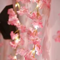 Guirnalda De Flores Artificiales Con Luces De Hilo 20LED 2M Cherry Blossom Para Decoración De Bodas Fiesta Dormitorio - details 3