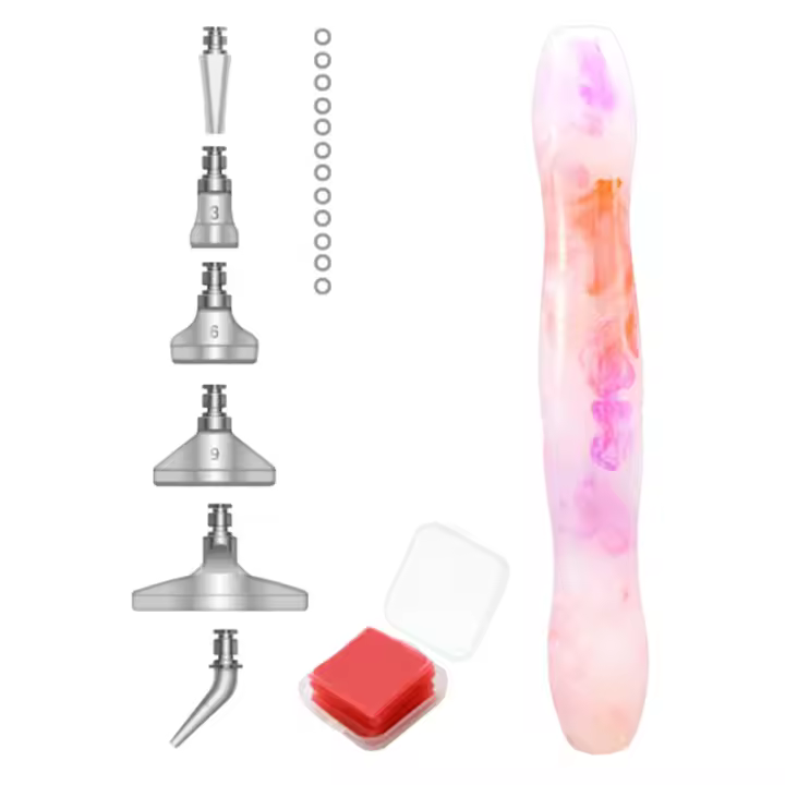 Kit De Pincel Para Pintura Diamante 5D Con 6 Cabezas De Succión Y 1 Pincel De Arcilla Para Pintura Diamante Material De Resina - 1