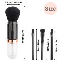 Brocha portátil para Labios, Brocha para mezcla base y Polvos, Brocha para decoración de uñas, miniherrajes retráctiles para Cosméticos faciales (Negro) - details 0