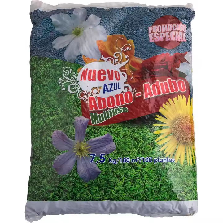 Vitaterra Abono universal azul npk 6-8-10 toda clase de plantas  saco 7,5 kg. - 1
