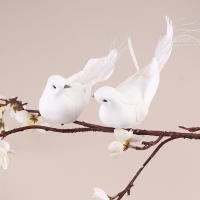 1Pc Adorno De Navidad Para Árbol De Boda Y Fiesta Pigeon Artificial Pájaros Delfín Simulación Plumas Decoración Para Sala De Estar Hogar - details 0