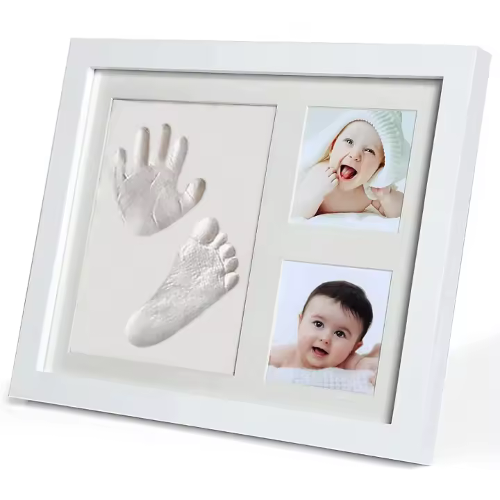 MOV-Kit de arcilla para huellas de pies y manos + marco de fotos para recién nacidos | Regalos para baby shower y nuevos padres | Recuerdo y decoración de habitación infantil - 1
