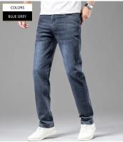Jeans Elásticos De Verano Para Hombre Gris Comodidad Moda Pantalones Casuales Stretch Algodón Negocios Rectos Mallas Talla Media - details 14