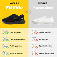 Zapatos De Caminar Para Hombres FitVille Extra Anchos Para Diabéticos Con Pies Hinchados Ajustables Alivio Del Dolor De Pies Para Ancianos Material Superior Transpirable Y Absorbente De Sudor - details 1