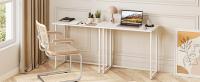 Mesa Escritorio Plegable, Mesa Ordenador, Compacto sin ensamblaje, Mesa de Estudio para Casa Oficina, Escritorio para computadora Manualidades, Blanca, 80 x 45 x 74 cm - details 1