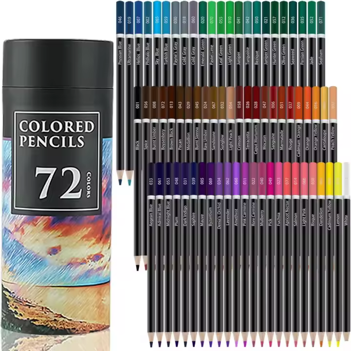 Set De Lápices De Colores Profesionales 72 Piezas Para Arte Y Pintura Escolar Lápices De Color Gráfitti Artísticos Suaves De 2B - 1