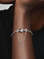 Pandora - Cadena de seeurbad con triple Piedra Azul-Plata de Lei - details 2