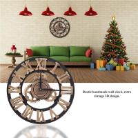 Reloj de pared Silencioso de Madera de estilo, con engranaje de pared Retro Americano Reloj, Reloj de pared Creative para decoración de Sala de estar y Restaurante, 40 cm de diámetro - details 0