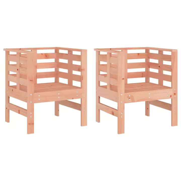 Sillas de Jardín 2 UDS Madeira Abeto Douglas 61,5x53x71 cm - 1