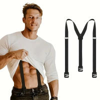 Suspensión Para Hombres 2.5cm Ancho Con 3 Gancho Creativo Ajustable Moda Pantalones Casuales Suspenders De Poliéster - details 1