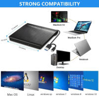 Empuñadura Externa De DVD RW CD USB 3.0 Slim Para Portátil Y PC Lectura Y Escritura De Opticas Instalación Ultra Delgada - details 5