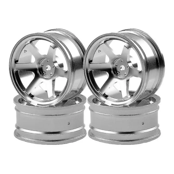 4P Aluminio Alloy6 habló Llanta de La Rueda, Plata - 1