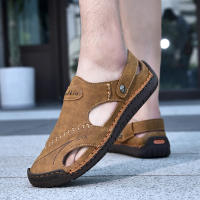 Sandalias De Verano Hechas a Mano Para Hombre Zapatos De Cuero Transpirables Antideslizantes Para Playa Y Exteriores Moda Casual Talla Verdadera - details 24