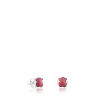 Pendientes de Plata de Primera Ley para Mujer with Cierres a Pression y Motivo de 9mm en Gema Preciosa, Versátil y Elegante, Colección Color - details 0