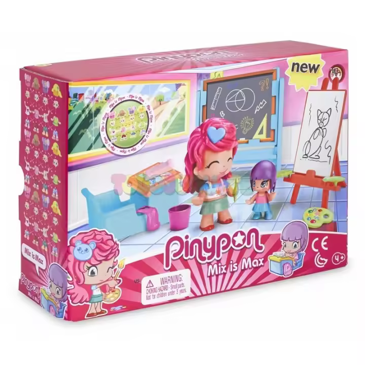 Pinypon Mix is Max, Clase de Pintura para jugar a escuela - Famosa 700014081 - 1