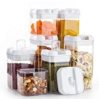 Juego De Botellas De Almacenamiento Para Comida Con Tapa Caja De Organización De Cocina Pila Desmontable Resistente a La Humedad Y Polvo Accesorio De Cocina Moderno Material Plástico Eco-amigable - details 3