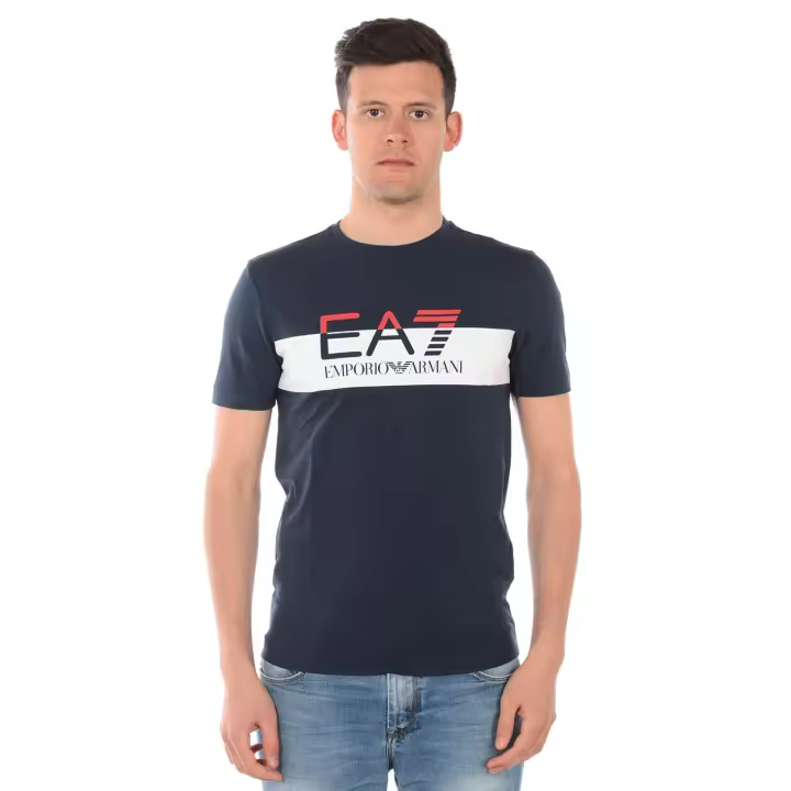 Emporio Armani EA7 Camiseta Algodón Hombre Azul 3GPT69PJ03Z 1554 - 1