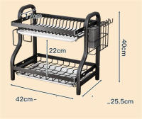 Escurridor para platos de cocina lava, escurridor para  con jaula para palillos cubierto,Escurridor de vajilla para el hogar organizador de vajilla para el hogar, organizador de accesorios de cocina de metal - details 0