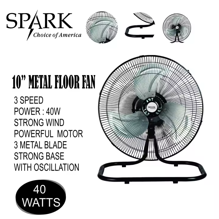 SPARK - Ventilador 10" Alta Velocidad Control Giratorio 3 Velocidades - 1